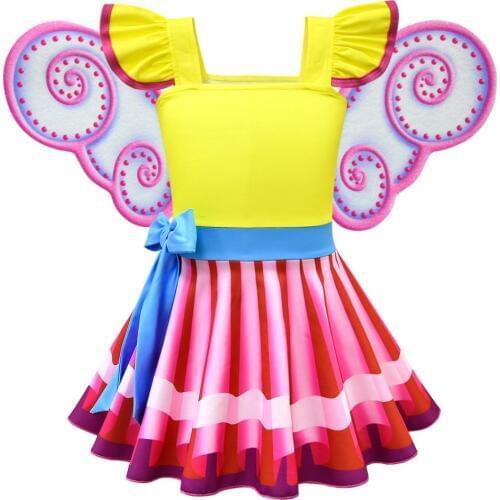 Fancy Nancy Summer Rainbow Dress Girl Party Costumes For Halloween Kids Frocks Infantil Festa Clothes Birthday Robe Fille Ete