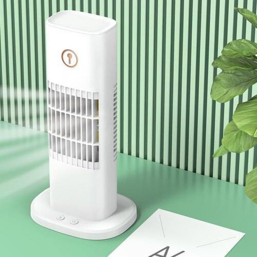 2021 New Air Cooler Fan Multifunctional Desktop Silent Air Conditioner Humidifier Home Office Usb Leafless Cooling Fan#g4