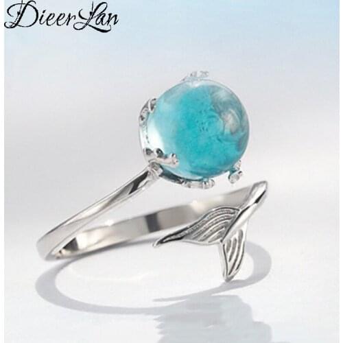 New Charming Open Fish Mermaid Tail Ring for Women Vintage Boho Party Rings Gothic Punk Jewelry Gifts for Girls 2021