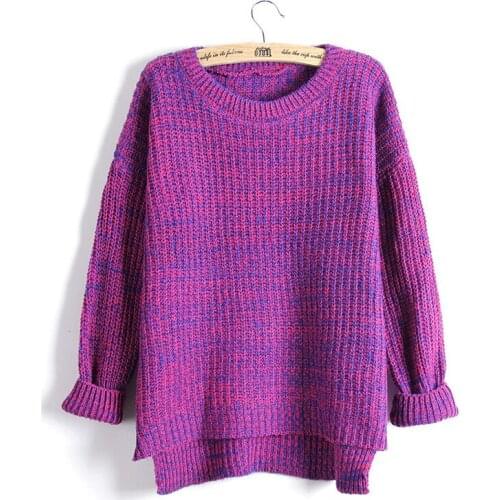 New Women Long Sleeve Sweaters Warm Pullover Jumpers O-Neck Pullover Jumpers Autumn Winter Knitted Sweaters For Christmas Gift