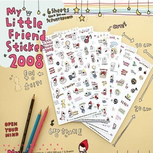 Wholesales New Korea style DIY Scrapbook diary Phone decoration paper Sticker kawaii Momoi series PVC Sticker kids gift