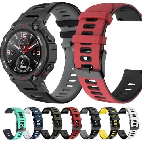 Sports Silicone Strap For Amazfit T-Rex Pro Watch Band Watchband Smartwatch Replace Accessories Bracelet Belt Wriststrap