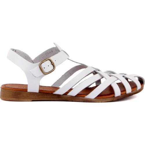 Sail-Lakers 2020 Brand New White Genuine Leather Buckled Womens Sandals Cross-tied