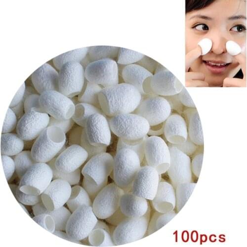 100Pcs Silkworm Balls Purifying Whitening Exfoliating Scrub Blackhead Remover Natural Silk Cocoons Facial Skin Care Best Gifts