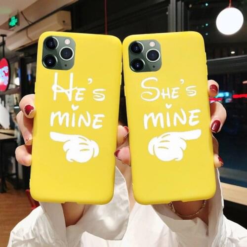 Couple Lovers Heart Phone Case For Iphone 6 6s 7 8 Plus XR X XS XSmax 11 12 Pro Mini Max Candy Yellow Silicone Cover