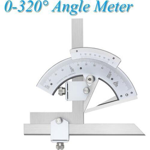 Universal Angle Ruler 0-320 Degree Stainless Steel Angle Measuring Instrument Protractor Angle Measuring Instrument 187-801