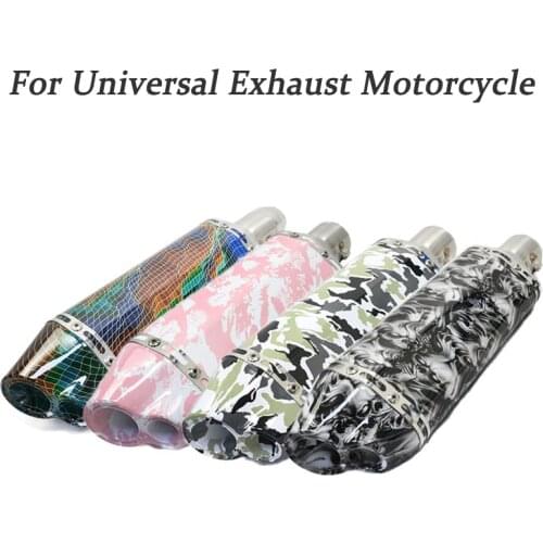 Motorcross Exhaust Pipe Modified Motorcycle Muffler Universal Colorful Escape Pitbike For YZF Z750 Z400 Z900 MT07 MT03 CBR500 R6