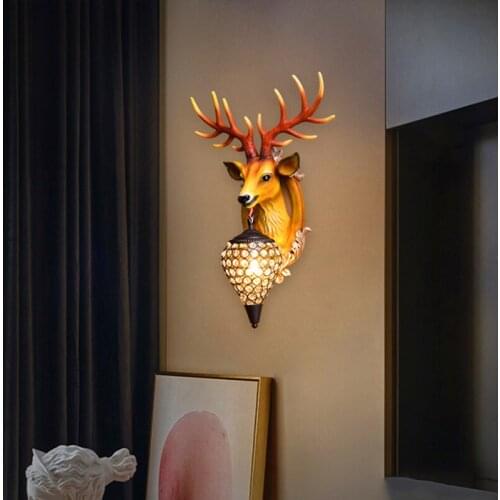 Vintage Luxury Antler Wall Lamp Modern Home Decor Kitchen Wall Light Corridor Stair Light Bedroom Indoor Lighting Wall Sconce