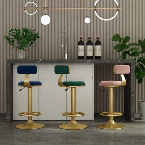 Rotating lifting bar stools multifunctional furniture hydraulic lifting bar chair Nordic modern fashion home kitchen high stools