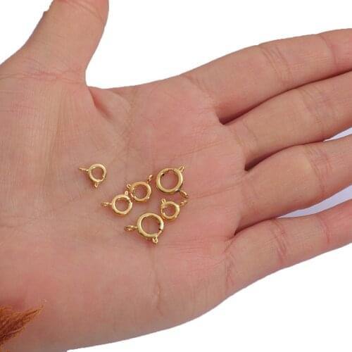 1Pc 18K Gold Plated 6mm 7mm 9mm Copper Lobster Clasp Spring Clasps For Jewelry Making DIY Bracelets Necklaces Findings Craft