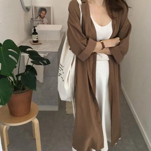 Oversizedd Mid-Length Windbreaker Women Clothes 2021 New Spring Autumn Korean Fashion Vintage Loose Casual Trench Coat Female