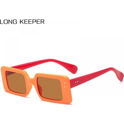 LongKeeper 2021 Square Sunglasses Women Fashion Brand Designer Small Rectangle Sun Glasses Ladies Retro Eyeglasses oculos de sol