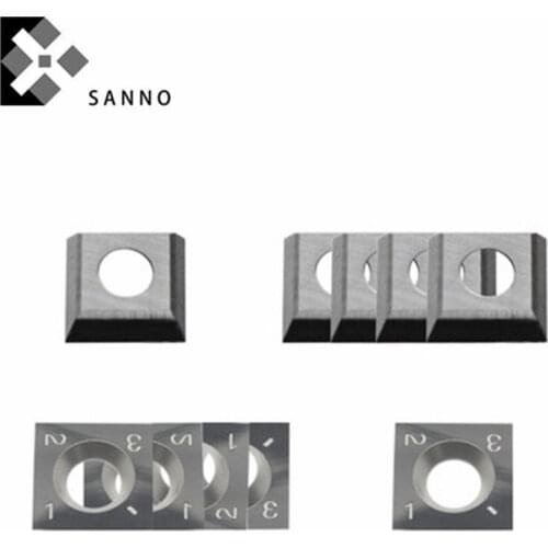 10pcs Woodworking TCT cutter inserts 14x14x2x30°angle four-side indexable milling inserts reversible planer spiral carbide blade