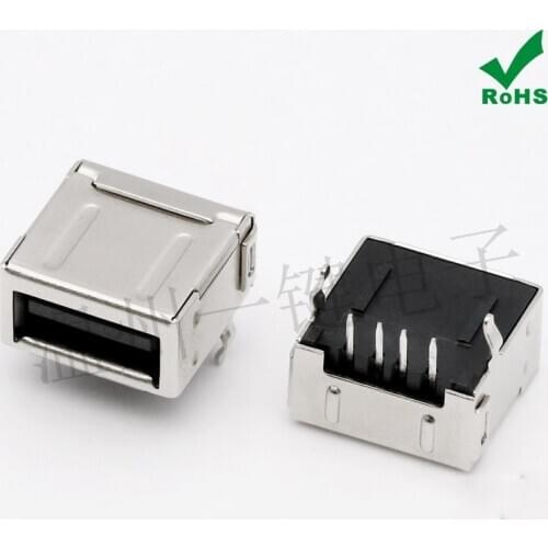 10pcs USB single-layer/double-layer all-inclusive - Type A connector AF A female 90-degree connector black connectors