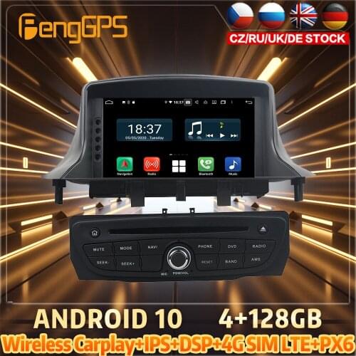 128G Android10 PX6 DSP For RENAULT Megane III 2009 Car DVD GPS Navigation Auto Radio Stereo Video Multifunction CarPlay HeadUnit