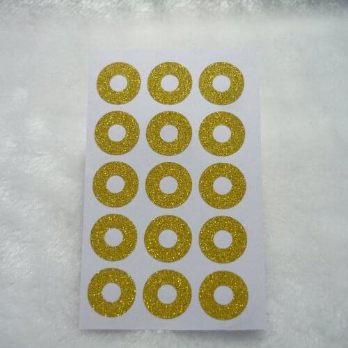 15mm Gold glitter Gift Tag Reinforcement Hole Stickers DIY Coil Notebook Protect Stickers