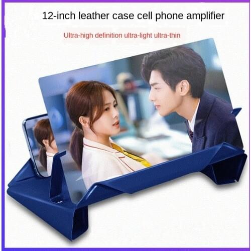 3X 5X New 12-inch Leather Case Mobile Phone Screen Magnifying Glass 9D Ultra Clear Blue Light Eye Protection