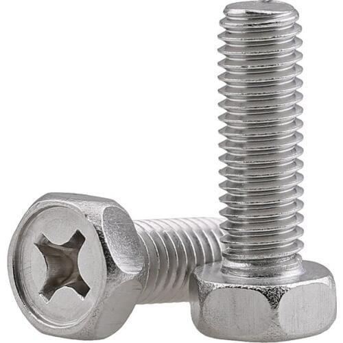 4pcs M6 stainless steel screw cross recessed pocket hex bolts high quality bolt screws 20mm-35mm length