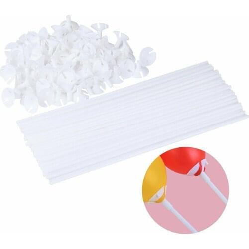 32cm 50pcs Balloon Stick Hand Holder Latex Clips Birthday Party Decoration Kid Balloon Accessories 2021