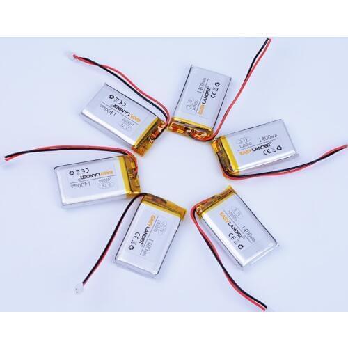 6pcs/Lot 3.7V 1400mAh Rechargeable li Polymer Li-ion Battery For GPS PSP MP3 SPeaker DIY PAD Power LED Bluetooth Pen 103050