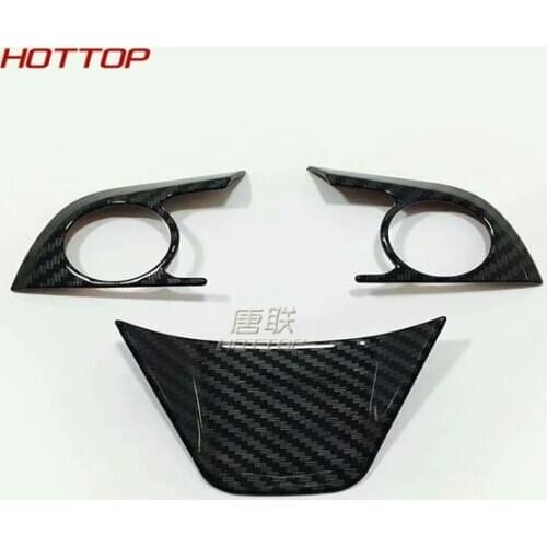 For Toyota RAV4 RAV 4 2019 2020 Car Accessories Steering Wheel Sequins Cover Interior Decoration Trim abs matte carbon fiber red