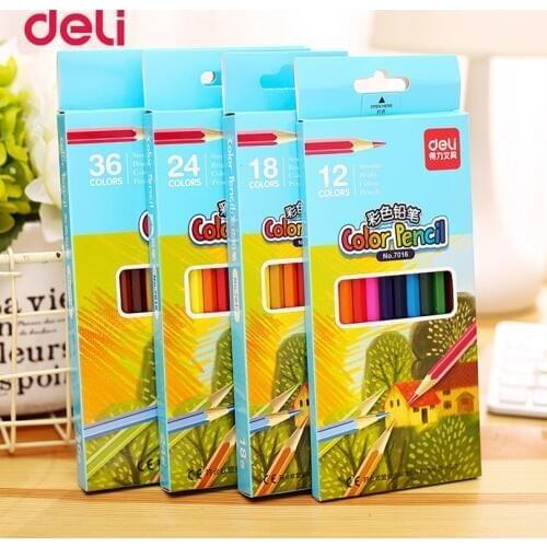 Deli 36 colors Stationery High quality Colored Pencil Drawing Painting Candy Colors Pencils For School Non-toxic For student