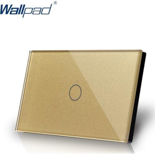 Dimmer Wallpad US/AU Standard AC 110~250V Glass Panel Gold Wall Switch 500W Dimmerable Incandescent LED Lamp Power Supply Switch