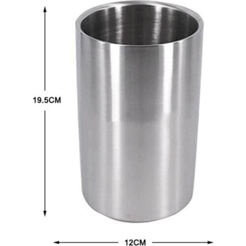 Double thickened cylinder insulated household bar beer and wine cooler ice bucket