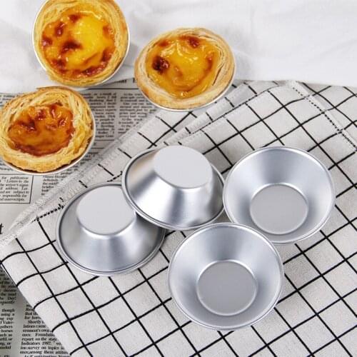 1/5/10pcs Egg Tart Aluminum Cupcake Cake Cookie Mold Reusable Cupcake And Muffin Baking Cup Tartlets Pans Kitchen Accessories