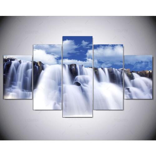 5 Stuk Canvas Frame Moderne Abstracte Witte Niagara falls Canvas Art Print Muur Picture Thuis Decor ny-1401