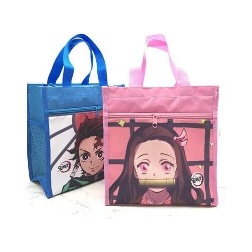 LISM Kimetsu no Yaiba 88423 Anime Portable Lunch Bags Cartoon Picnic Bag Food Handbag Storage Girls Gifts