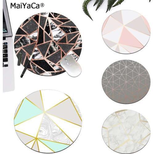 Maiyaca Ombre White Marble Rose Gold Glitter Computer Gaming round Mousemats computer desk mat for gaming