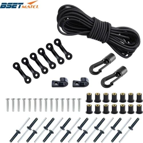Marine Products Expanded Deck Rigging Kit Accessory Elastic Rope Bungee Nylon C and J Buckle for Kayaks Canoes Boat Accessories
