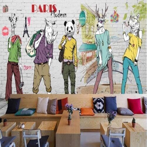 Custom 3d mural mural wallpaper petty girl fashion casual coffee Station Restaurant trend clothing store wallpaper