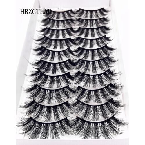 2019 NEW 10 pairs 100% Real Mink Eyelashes 3D Natural False Eyelashes 3d Mink Lashes Soft Eyelash Extension Makeup Kit Cilios 91