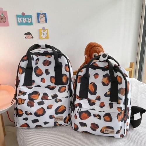 2021 New Mommy Big Bags Waterproof Leopard Print Backpacks Mother Bags Travel Bag for Teenager Girls Backpack School Bag