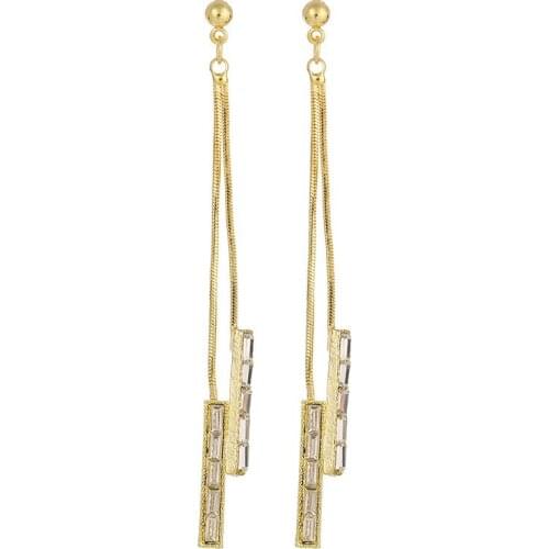 New Accessories Cool Wind Crystal Long Tassel Earrings Fashion Womens Earrings Aretes De Mujer Earrings For Women