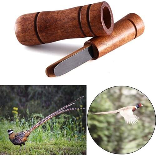 Hunting Whistle Wooden Decoy Imitate Pheasant Duck Call Voice Call Bird Goose Voice Trap Brown Oak Wooden Whistle Imitation