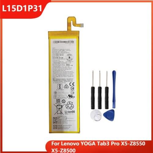 Original Tablet Battery L15D1P31 For Lenovo YOGA Tab3 Pro X5-Z8550 X5-Z8500 Replacement Rechargable Batteries 4000mAh
