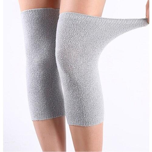 Autumn Winter Wool Warm Knee Sleeve Solid Color Knitted Leg Covers Kneecap Protectors Coldproof Soft Comfortable Leg Socks
