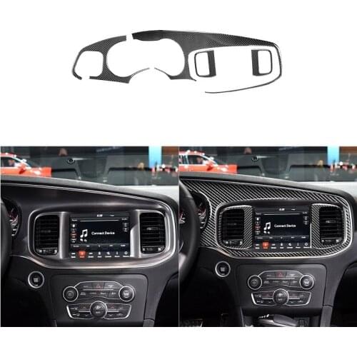 Fit For Dodge Charger 2015+ Carbon Fiber Interior Speedometer Interior Air Outlet Cover Sticker Tuning Car Accessories