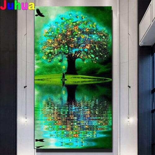 Full Square Diamond Painting Green fantasy rich tree 5D DIY Round Diamond Mosaic Picture Of Rhinestone Embroidery Decor Home