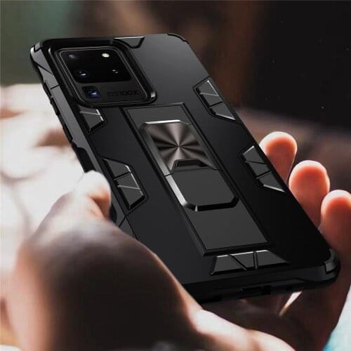 Shockproof Armor Case For Samsung Galaxy S20 S10 S9 S8 Plus Matte Magnetic TPU Kickstand Phone Case For Samsung S20 Ultra S10E