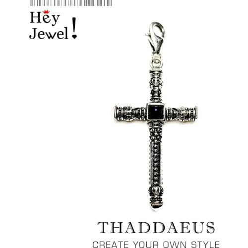 Rivets Skull Cross Charm Hot Selling 925 Sterling Silver Fashion Jewelry For Women Men Fit Europe Rebellion Bracelet & Necklace