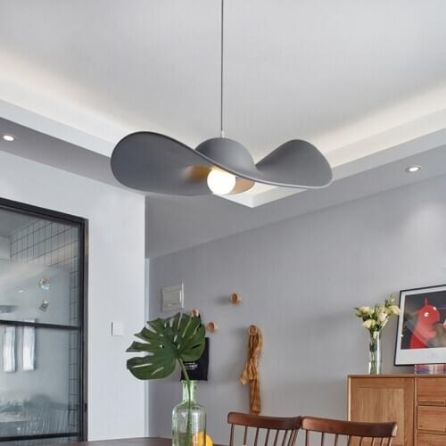 Nordic LED Chandelier Living Room Simple Creative Hat Art Straw Hat Minimalist Modern Restaurant Italian Designer Lighting