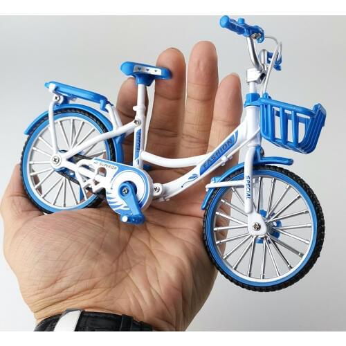 Crazy Magic Finger Bike Alloy Bicycle Model 1:10 Simulation Bicycle Bend Road Mini Racing Toys Adult Collection Home furnishing