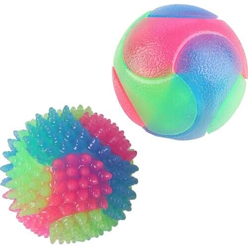 Light up Dog Balls Flashing Elastic Ball LED Molar Ball Glowing Ball Pet Color Light Ball Interactive Toys for Cats, Dog Toy Pet