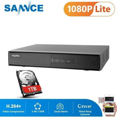 SANNCE 4/8 Channel 1080P 5-in-1 Security DVR 1080P Hybrid CCTV Video Recorder 4/8CH for Home Surveillance System