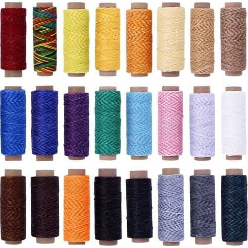 LMDZ 24PCS 55Yards Leathercraft Waxed Thread-Practical Stitching Thread for Leather Craft DIY Bookbinding Leather Shoe Repairing