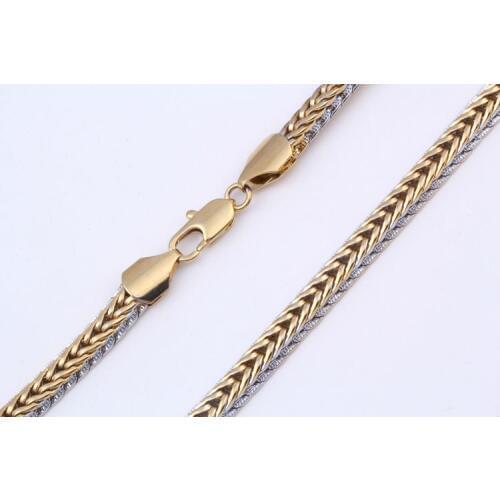 High quality braided serpentine snake chain plated filled gold jewelry Gold and silver color necklace couple jewelry